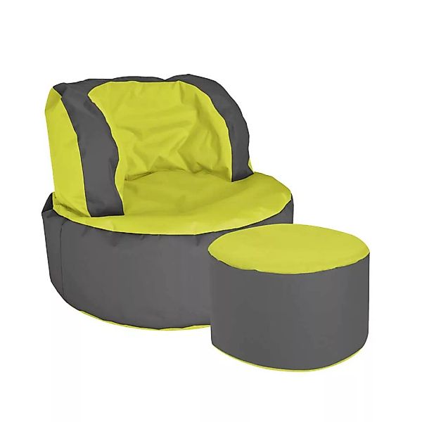 Sessel als Sitzsack Grün Grau günstig online kaufen