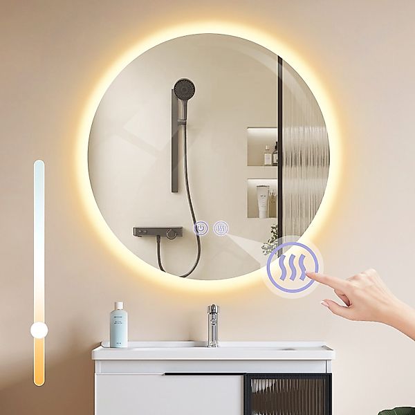 ZMH Badspiegel mit Beleuchtung 50cm Wandspiegel günstig online kaufen
