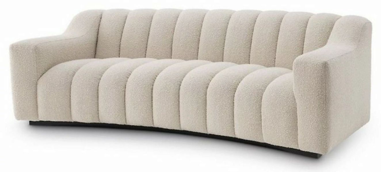 Casa Padrino Sofa Luxus Sofa Creme / Schwarz 234 x 96 x H. 76,5 cm - Leicht günstig online kaufen