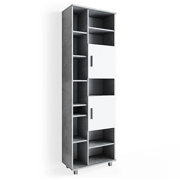 Vicco Hochschrank Ilias, Beton/Weiß, 60 x günstig online kaufen