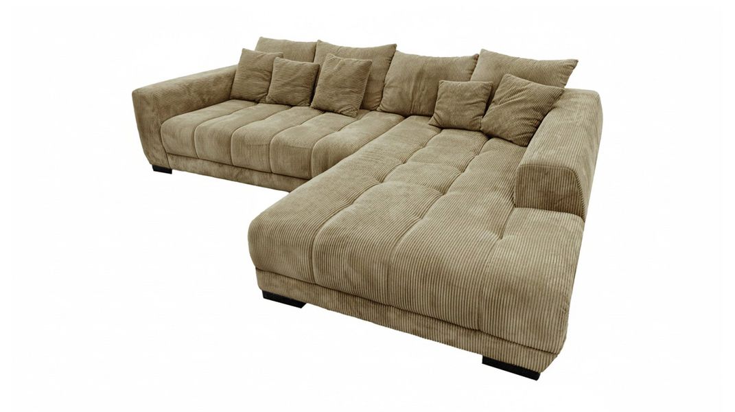 Massivart® Ecksofa Cord Grau / beige günstig online kaufen