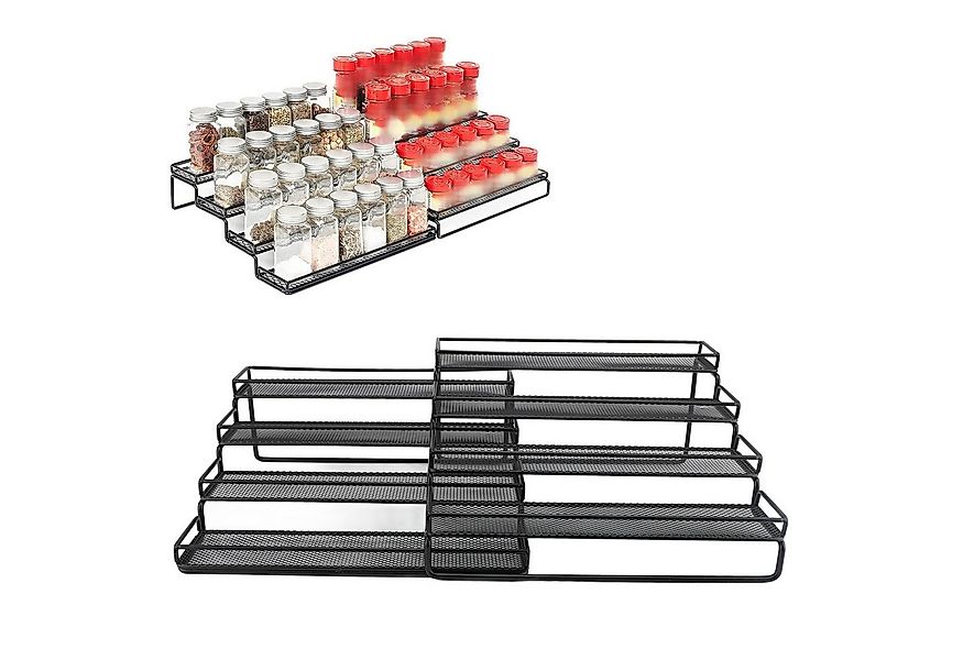 SURFOU Gewürzregal 2er- Set 4-stufiges Gewürzregal, Verstellbare Stufen-Auf günstig online kaufen