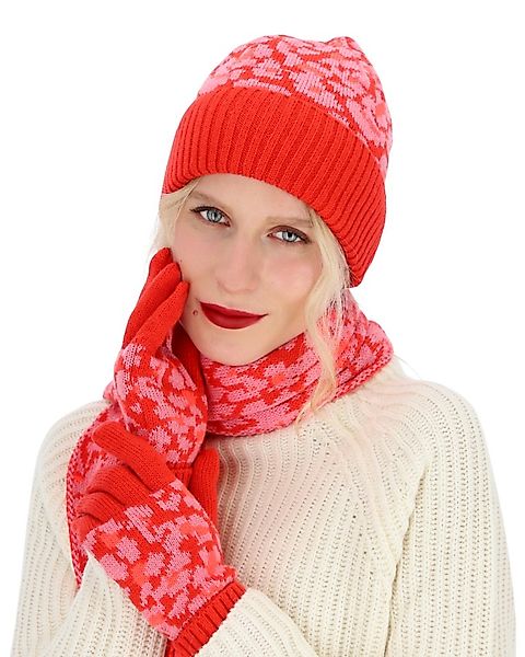 halsüberkopf Accessoires Strickhandschuhe Leo mit Animalmuster günstig online kaufen