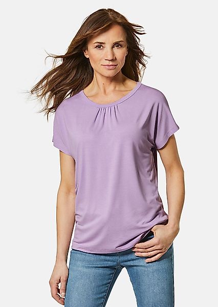 GOLDNER T-Shirt Bequemes Rundhalsshirt aus glänzender günstig online kaufen