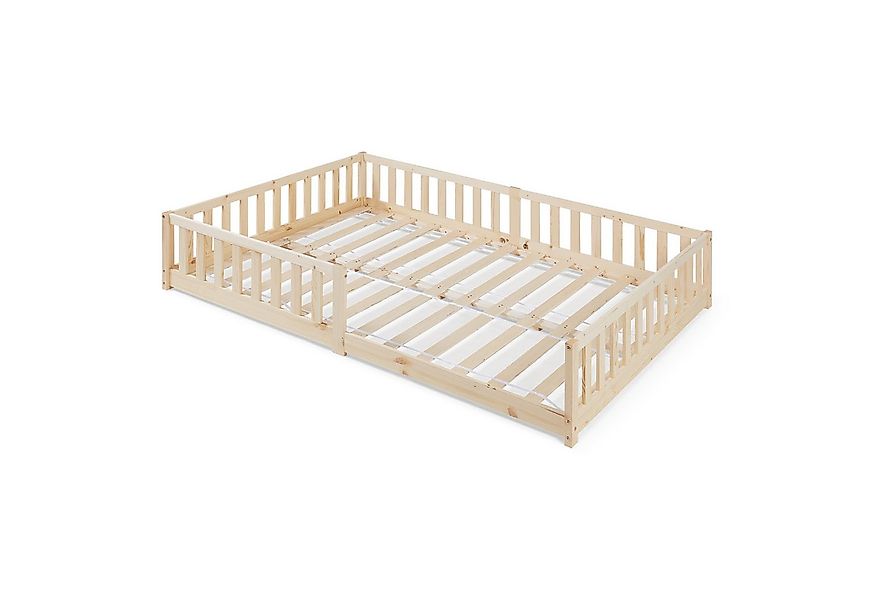 en.casa Kinderbett, »Tanna« mit Rausfallschutz 140x200 cm Montessori Kiefer günstig online kaufen