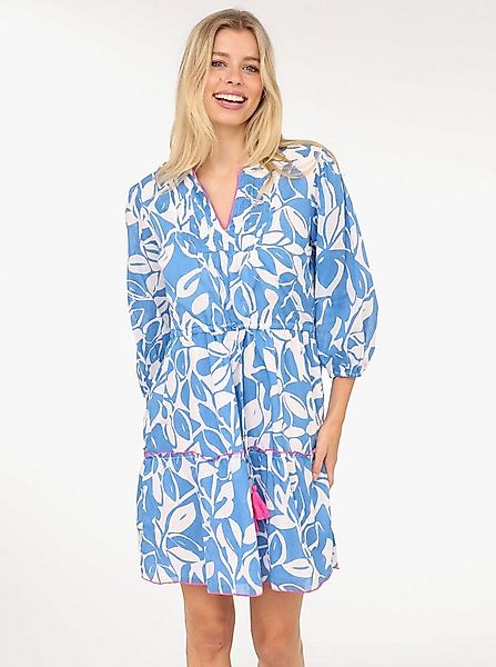 Zwillingsherz Sommerkleid "Blätter Zweifarbig" mit Tasseln und kontrastfarb günstig online kaufen