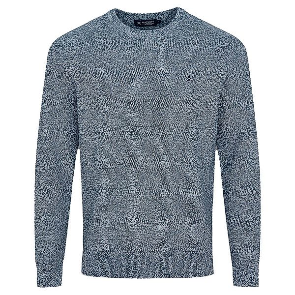 Hackett Textured Mouline Rundhalsausschnitt Sweater 2XL Blue / Ecru günstig online kaufen