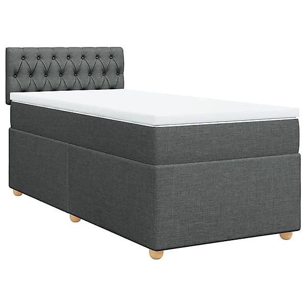 vidaXL Boxspringbett mit Matratze Dunkelgrau 90x200 cm Stoff 3288871 günstig online kaufen