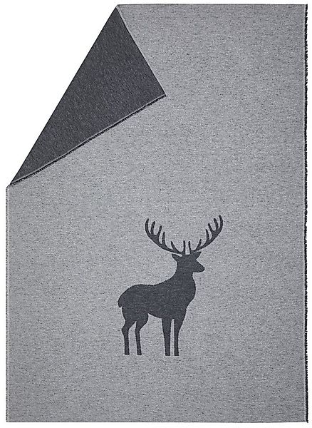 Wohndecke Luca 'Hirsch Struktur' 140 x 200 cm, DAVID FUSSENEGGER günstig online kaufen