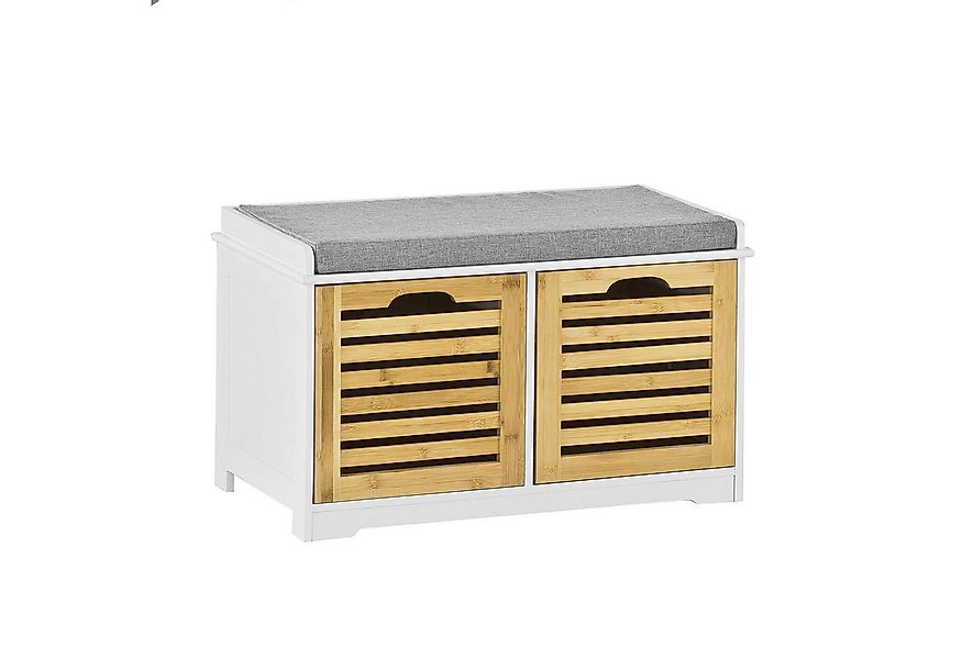 SoBuy Schuhbank FSR23, Sitzkommode mit 2 Körben Sitzbank mit Stauraum günstig online kaufen