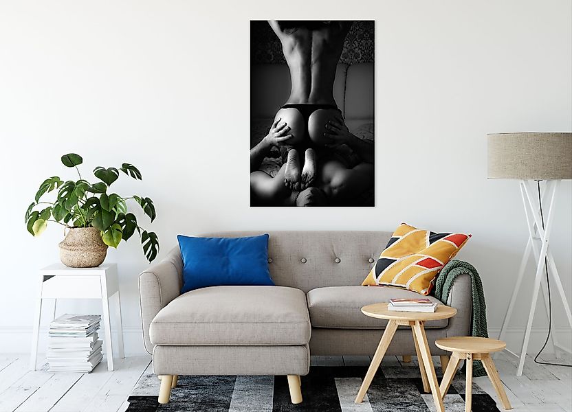 Pixxprint Leinwandbild Erotisches Paar Kunst B&W, günstig online kaufen