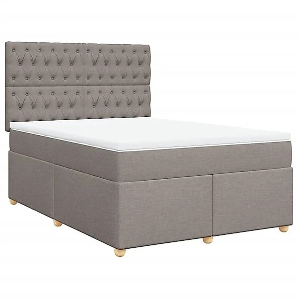 vidaXL Boxspringbett mit Matratze Taupe 140x200 cm Stoff 3293614 günstig online kaufen
