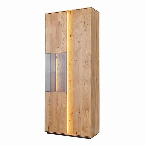 JVmoebel Vitrine Wohnzimmer Braune LED-Vitrine Holz Glasschrank Neu (1-St., günstig online kaufen