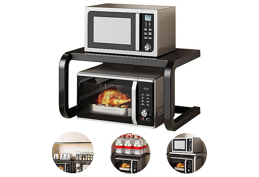 MODFU Küchenregal Metall 2 stufiges Mikrowellenständer Standregal Küche, Bä günstig online kaufen