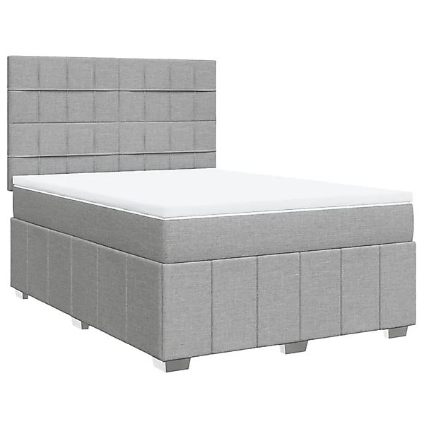 vidaXL Boxspringbett mit Matratze Hellgrau 140x200 cm Stoff 3291691 günstig online kaufen