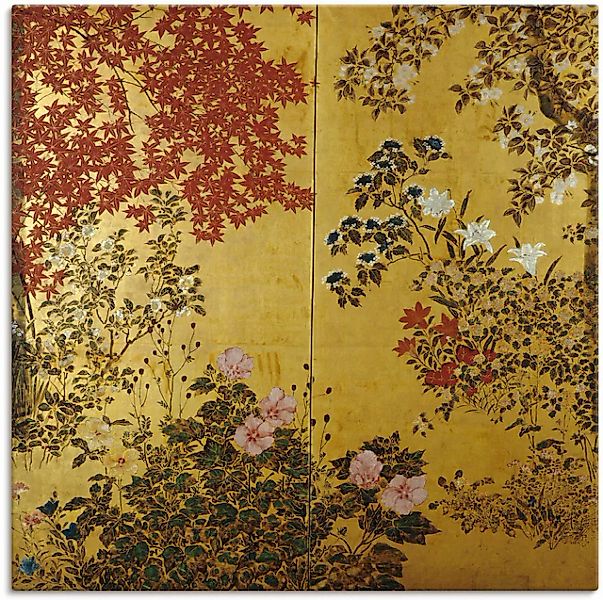 Artland Wandbild »Japanischer Wandschirm 18. Jahrhundert« Pflanzen 1 Stk. t günstig online kaufen