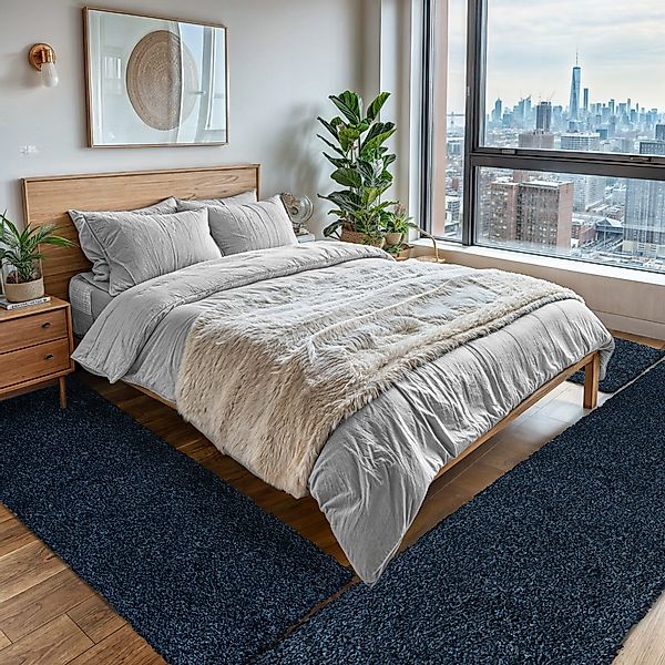 OTTO home Hochflor-Teppich "Banji" rechteckig 37 mm Höhe Uni Farben, weich günstig online kaufen