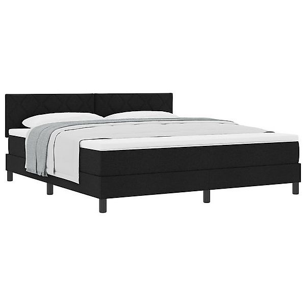 vidaXL Bett Boxspringbett mit Matratze Schwarz 180x200 cm Stoff (1-tlg) günstig online kaufen