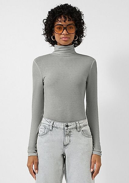 QS Langarmshirt T-Shirt Leicht transparentes Rollkragenshirt günstig online kaufen