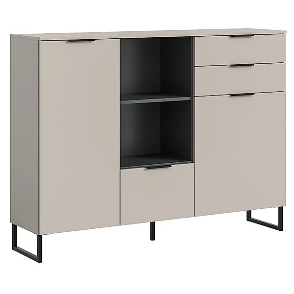 Inn.Furn Highboard in Kaschmir und Schwarz 150 x 112 cm Morena günstig online kaufen