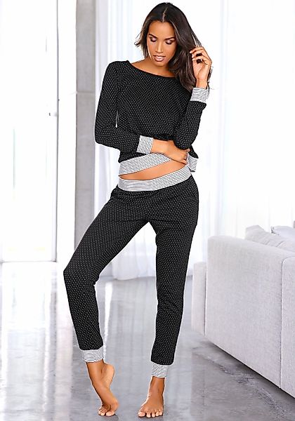 Vivance Dreams Pyjama 2 Stk. tlg., mit Pünktchen- und Streifenmuster günstig online kaufen