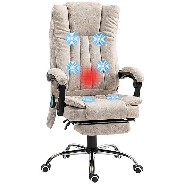 Vinsetto Schreibtischstuhl Massagesessel mit Heizfunktion, Liegefunktion, günstig online kaufen