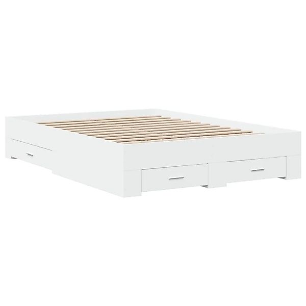 vidaXL Bettgestell mit Schubladen Weiß 140x190 cm Holzwerkstoff 3280398 günstig online kaufen