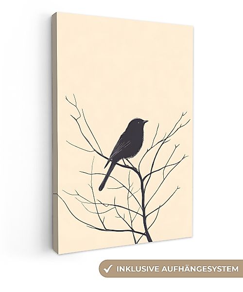 OneMillionCanvasses® Leinwandbild Vogel - Schwarz - günstig online kaufen