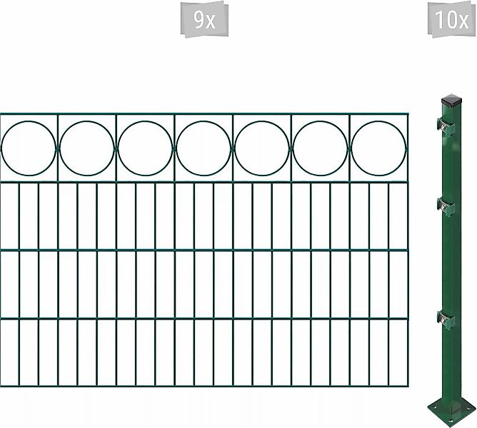 Arvotec Doppelstabmattenzaun "ESSENTIAL 80 zum Aufschrauben "Ring" mit Zier günstig online kaufen