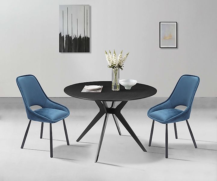 Home affaire Esszimmerstuhl "Menonri", (Set), Veloursstoff, gepolsterte Rüc günstig online kaufen