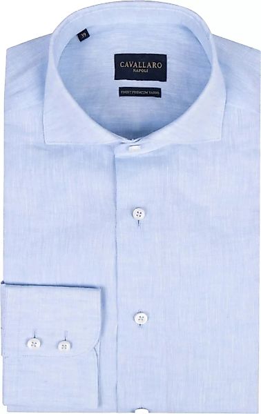 Cavallaro Firento Hemd Leinen Hellblau - Größe 38 günstig online kaufen