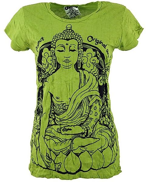 Guru-Shop T-Shirt Sure T-Shirt Meditation Buddha - lemon Goa Style, alterna günstig online kaufen