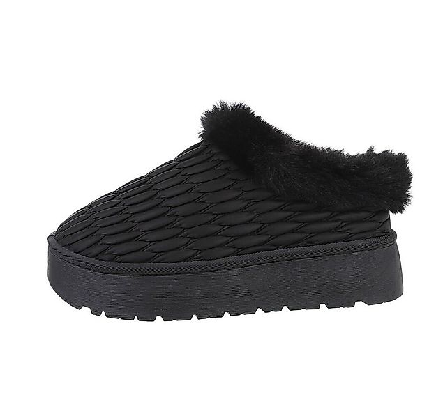 Ital-Design Damen Hausschuhe Freizeit Snowboots Flach Plateaustiefeletten i günstig online kaufen