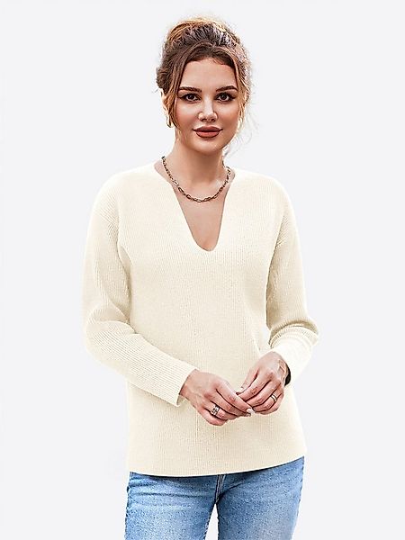 Imily Bela Sweater Damen Oversize-Pullover mit tiefer V-Ausschnitt (Packung günstig online kaufen