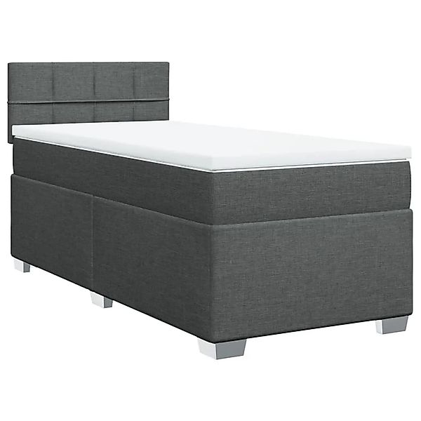 vidaXL Boxspringbett mit Matratze Dunkelgrau 90x190 cm Stoff 3288044 günstig online kaufen