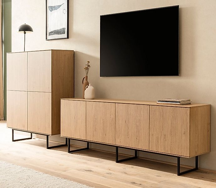 Furn.Design Wohnwand Breda, (Wohnzimmer Set in Stone Eiche Dekor, 2-teilig, günstig online kaufen