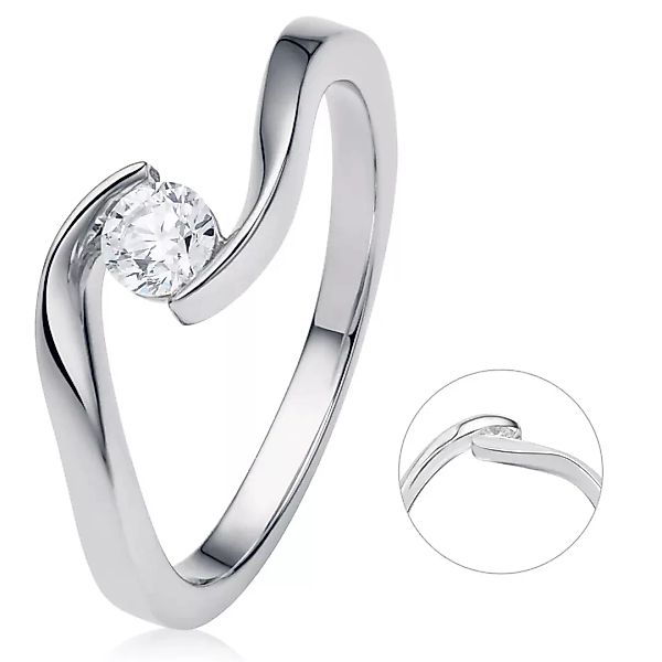 ONE ELEMENT Diamantring "0,25 ct Diamant Brillant Spannfassung Ring aus 750 günstig online kaufen