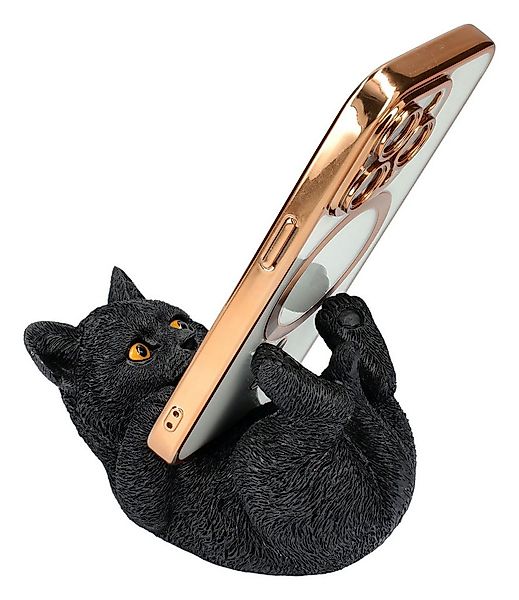 Figuren Shop GmbH Tierfigur Handyhalter Katze schwarz - Familiar Helper - T günstig online kaufen