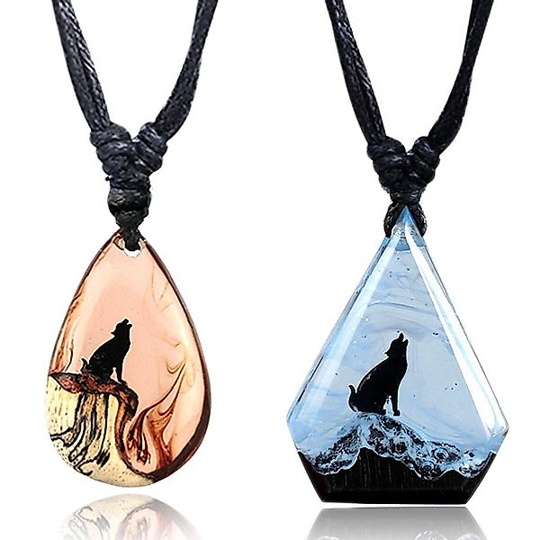 viva-adorno Kette mit Anhänger Wolf Halskette günstig online kaufen