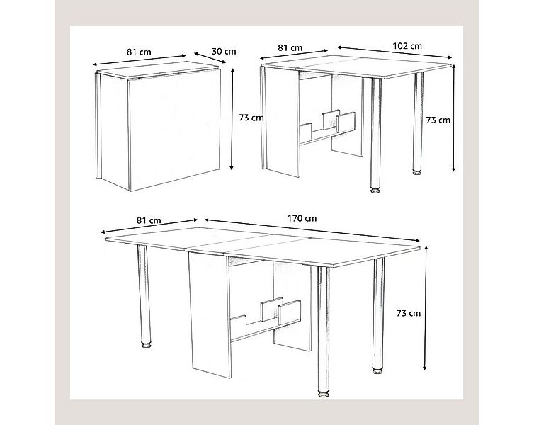 Rodnik Esstisch Amelie, klappbar, stabil & platzsparend, praktische abschra günstig online kaufen