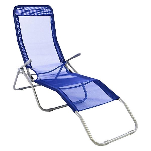 VCM Gartenliege blau Stahl B/H/L: ca. 48x100x160 cm günstig online kaufen