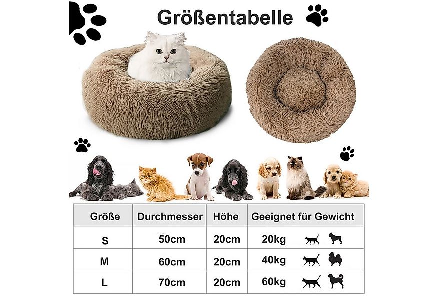 CALIYO Tierbett Tierbetten, Katzenbett waschbar Flauschiges Hundebett 50/60 günstig online kaufen