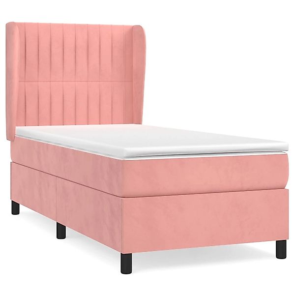 vidaXL Boxspringbett mit Matratze Rosa 100x200 cm Samt1469378 günstig online kaufen