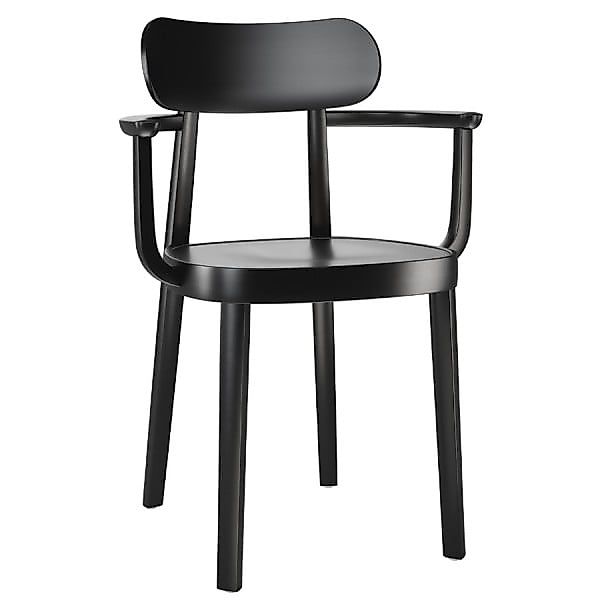 THONET 118 MF Holzstuhl mit Armlehnen | Muldensitz | Buche gebeizt schwarz günstig online kaufen