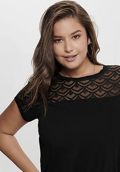 ONLY CARMAKOMA Longshirt "CARFLAKE" vorn in Spitzenoptik günstig online kaufen