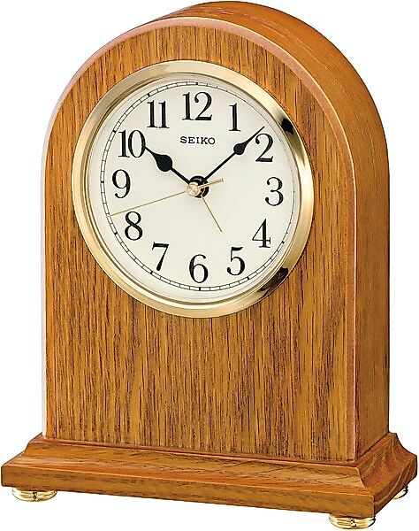 Seiko Tischuhr »QXE031B«, Quarzuhr, Wohnzimmer, Esszimmer, Holz, eichefarbe günstig online kaufen