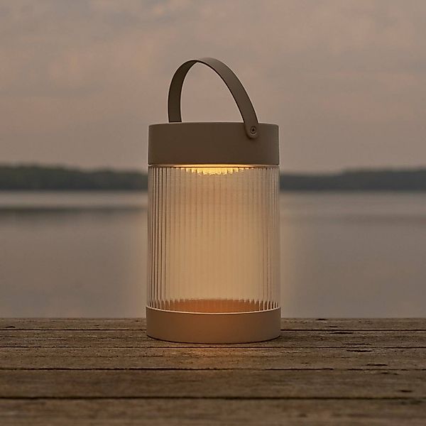 Solar-Tischleuchte Coupar, sandfarben, Kunststoff, IP44 günstig online kaufen