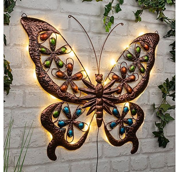 Haushalt International Wanddekoobjekt LED Solarbeleuchtung SCHMETTERLING So günstig online kaufen