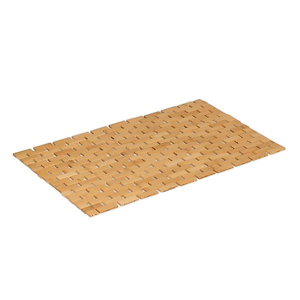 relaxdays Badematte Faltbare Badematte aus Bambus, günstig online kaufen