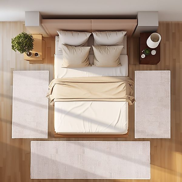 SIMPEX24 Kurzflor-Bettumrandung Skandinavisches Boho Muster, Höhe günstig online kaufen